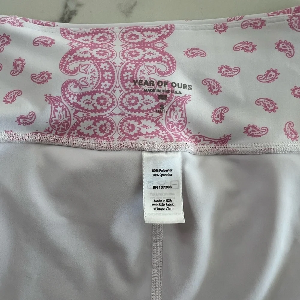 Year of Ours Bandana Bike Shorts Pink Paisley​ - Picture 5 of 8